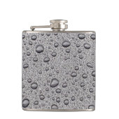 Grijze waterdruppels heupfles (Voorkant)