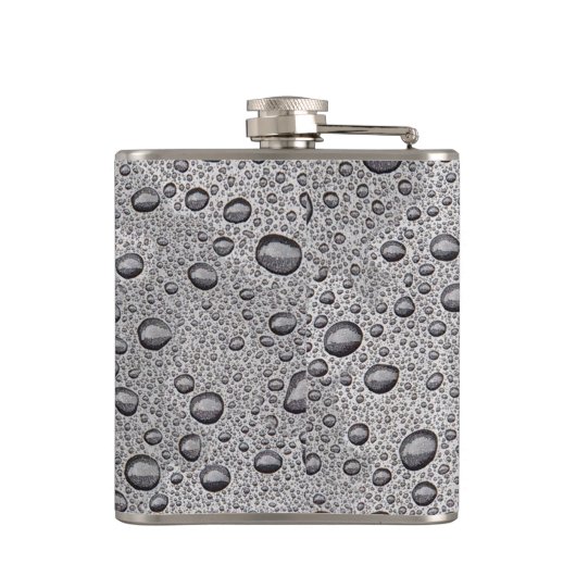 Grijze waterdruppels heupfles (Achterkant)