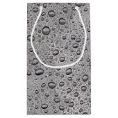 Grijze waterdruppels klein cadeauzakje (Achterkant)