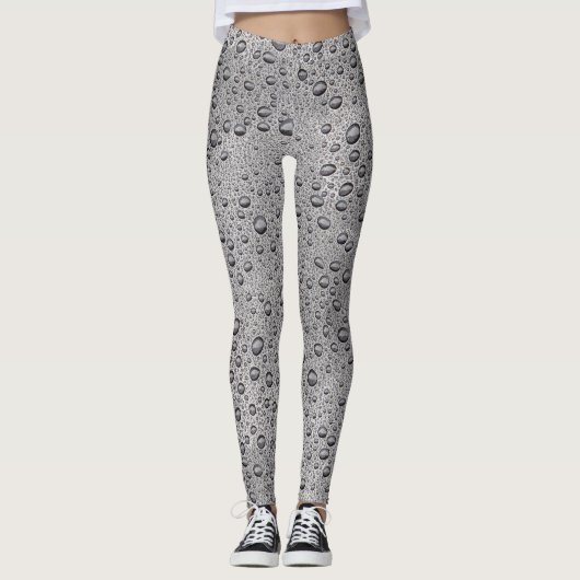 Grijze waterdruppels leggings (Voorkant)
