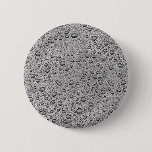 Grijze waterdruppels ronde button 5,7 cm (Voorkant)