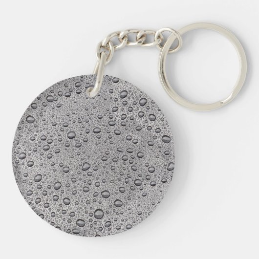 Grijze waterdruppels sleutelhanger (Achterkant)