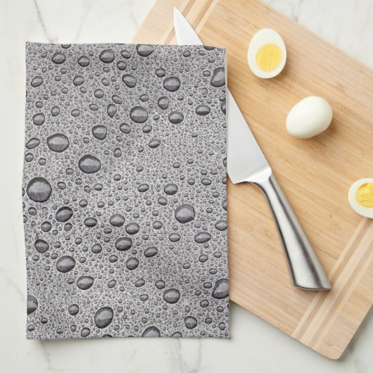 Grijze waterdruppels theedoek (Quarter Fold)