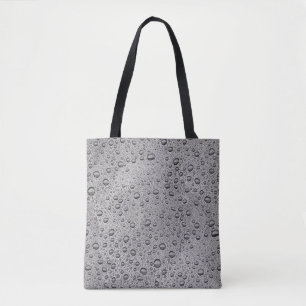 Grijze waterdruppels tote bag