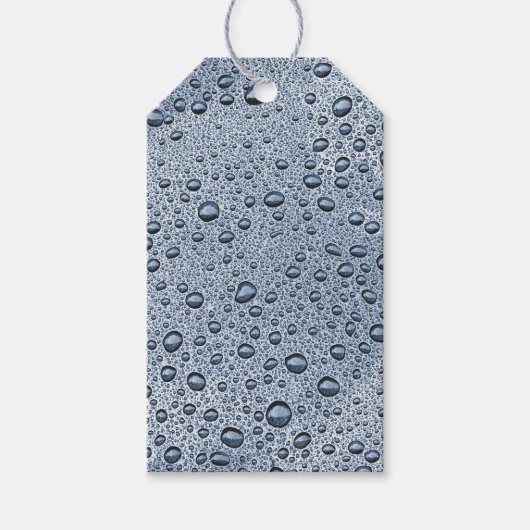 Grijze waterdruppels van Gunmetal Cadeaulabel (Voorkant)