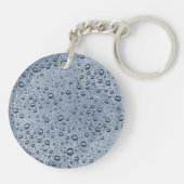 Grijze waterdruppels van Gunmetal Sleutelhanger (Achterkant)