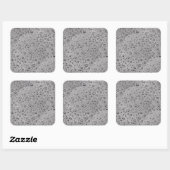 Grijze waterdruppels vierkante sticker (Vel)