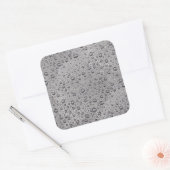 Grijze waterdruppels vierkante sticker (Envelop)