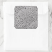 Grijze waterdruppels vierkante sticker (Tas)