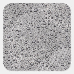 Grijze waterdruppels vierkante sticker