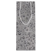 Grijze waterdruppels wijn cadeautas (Achterkant)