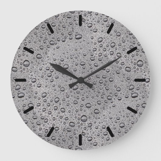 Grijze waterdruppeltjes grote klok (Voorkant)