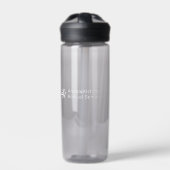 Grijze waterfles met wit AMBS-logo (Voorkant)