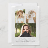 Grijze Waterverf 4 Foto Afstuderen Aankondiging (Achterkant)