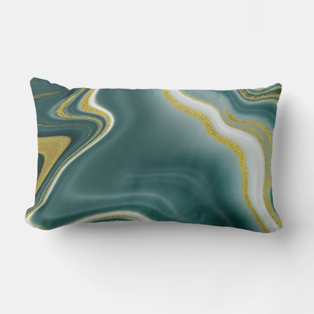 Grijze waterverf abstracte glitter Lumbar Pillow Kussen (Voorkant)