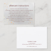 Grijze Waterverf AfterCare voor Lash Extensions Bu Visitekaartje (Voorkant / Achterkant)