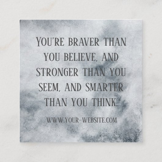 Grijze Waterverf Bevestiging Kaarten Vierkante Visitekaartje (Achterkant)