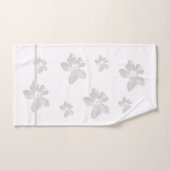 Grijze Waterverf bloeit strepen op wit Bad Handdoek (Handdoek)