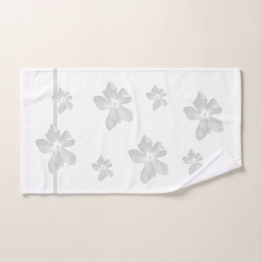 Grijze Waterverf bloeit strepen op wit Bad Handdoek (Handdoek)