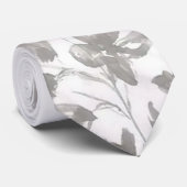 Grijze waterverf Bloem Stropdas (Opgerold)