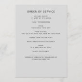 Grijze Waterverf Bloemen Foto 2-pagina begrafenis Programmakaart (Achterkant)