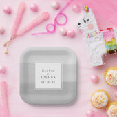 Grijze Waterverf Borden Papieren Bordje (Feest)