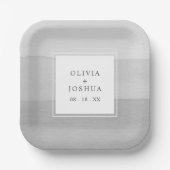 Grijze Waterverf Borden Papieren Bordje (Voorkant)