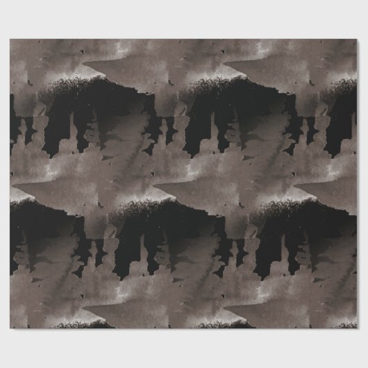 Grijze Waterverf Bosbomen Cadeaupapier (Vlak)