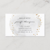 Grijze Waterverf Cirkel Goud Stip Visitekaartje (Achterkant)