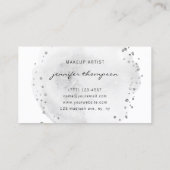 Grijze Waterverf Cirkel Zilveren Stippen Visitekaartje (Achterkant)