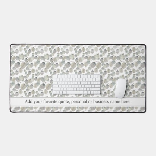 Grijze Waterverf Eucalyptus laat aangepaste tekst  Bureaumat (Keyboard & Muis)
