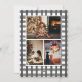 Grijze Waterverf Flannel Foto Feestdagenkaart (Achterkant)