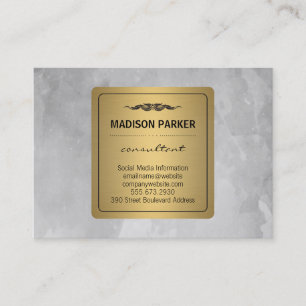 Grijze Waterverf geborsteld Elegant Faux Gold Labe Visitekaartje