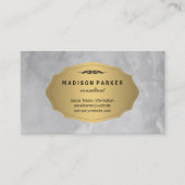 Grijze Waterverf geborsteld Elegant Faux Gold Labe Visitekaartje (Voorkant)