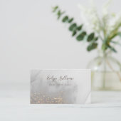 grijze waterverf glitter visitekaartje (Staand voorkant)