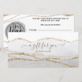 Grijze waterverf gouden logo gift certificaat (Voorkant / Achterkant)