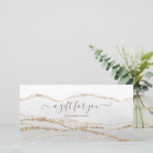 Grijze waterverf gouden logo gift certificaat (Staand voorkant)