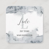 Grijze Waterverf Hartelijk dank Vierkante Visitekaartje (Voorkant)