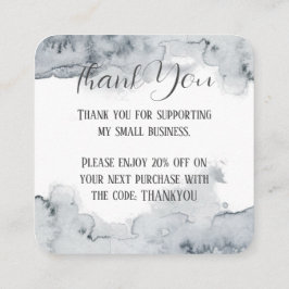 Grijze Waterverf Hartelijk dank Vierkante Visitekaartje