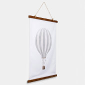 grijze Waterverf Hot Air ballon Hangend Wandkleed (Gebogen)
