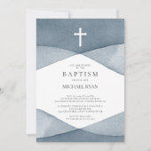 Grijze Waterverf jongens Baptisme Kaart (Voorkant)