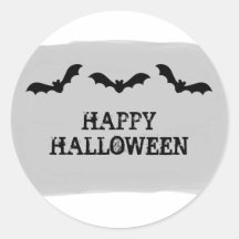 Grijze Waterverf Katten Halloween Stickers