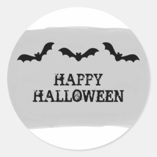 Grijze Waterverf Katten Halloween Stickers