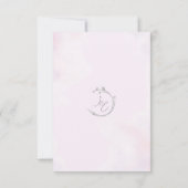 Grijze Waterverf Lovevogels op bijkantoor Bleek ro RSVP Kaartje (Achterkant)