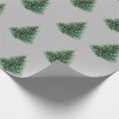  grijze Waterverf met kerstgroene pijn Cadeaupapier (Hoek)