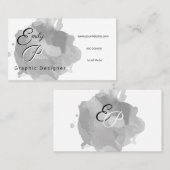 Grijze Waterverf Modern Visitekaartje (Voorkant / Achterkant)