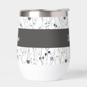 Grijze Waterverf Monogram Naam Wilde Bloem (Links)