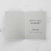 Grijze Waterverf Mountain River Snowman Kerstmis Kaart (Binnen)