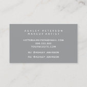 Grijze waterverf penseelstreek upload uw logo visitekaartje (Achterkant)