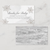 Grijze Waterverf Silver Snowflakes Book Request Informatiekaartje (Voorkant / Achterkant)